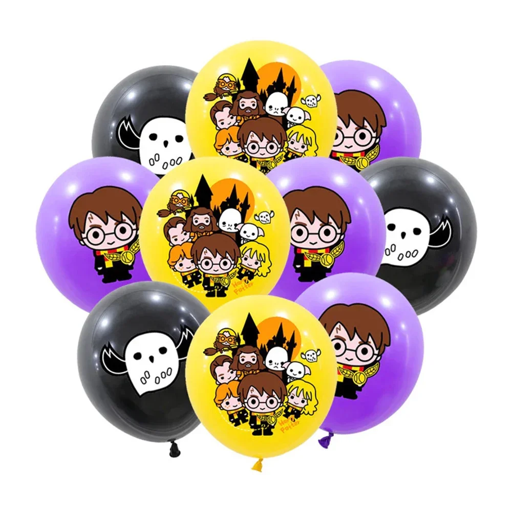 10/30/50PCS Harry Potter Magic School Cartoon Magician Latex Balloon Theme Kids Birthday Party Decoration Supplies Baby Shower