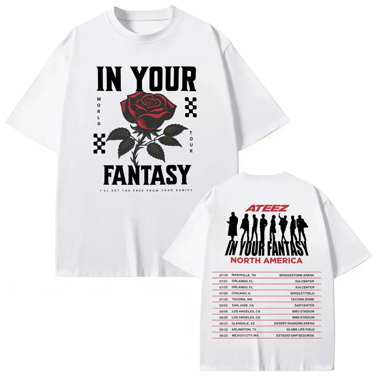 

ATEEZ in Your Fantasy 2025 World Tour Graphic T Shirts Harajuku Kpop Pop Music T-shirt Men's Women's Fashion Vintage T-shirts
