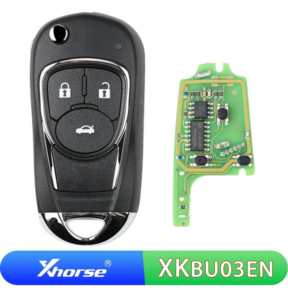 

5/10 Pcs XKBU03EN Xhorse XK Wired Remote Key VVDI Car Key 3 Buttons Universal Flip Car Key For Buick