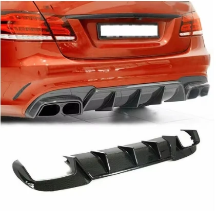 

For Mercedes Benz E Class AMG W212E300 E350 E400 E550 E63 2013-2016 Real Carbon Fiber Rear Bumper Diffuser Lip Cover Bodykit