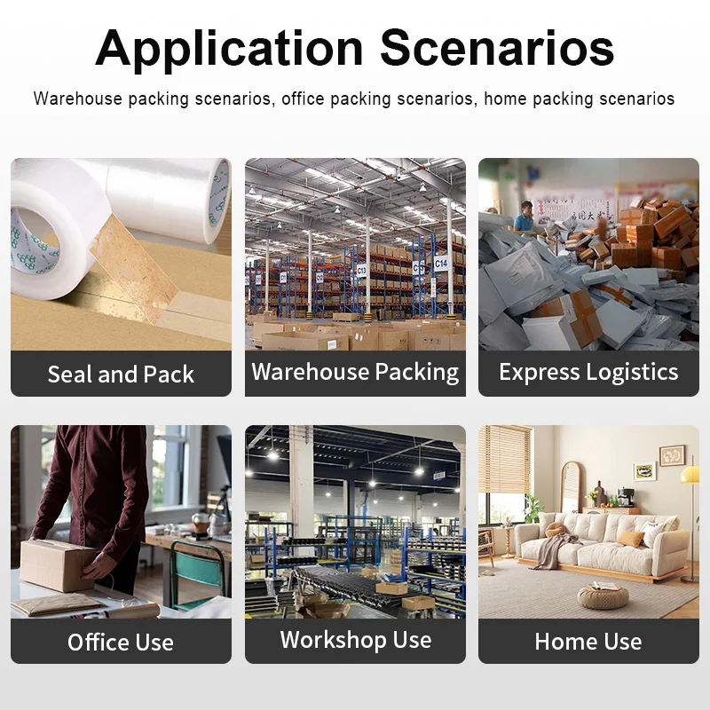 Cinta de sellado transparente, embalaje de sellado blanco, caja de cartón, artículos fijos, Cables de datos atados, suministros de oficina, embalaje de almacén