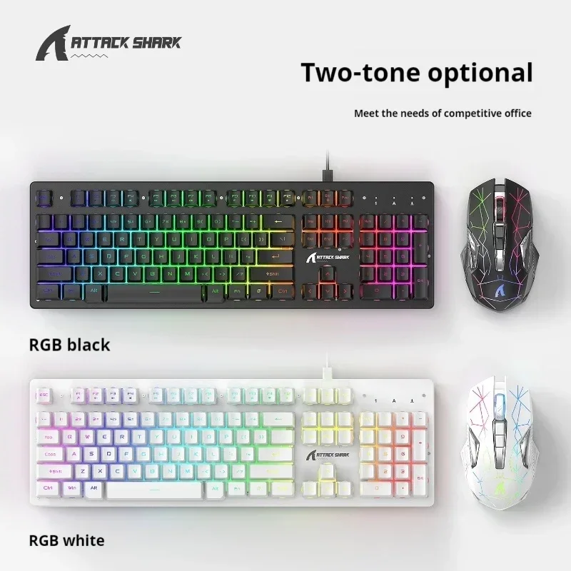 Attack Shark T3 RGB Wireless Keyboard And Mouse Kit Metal Panel Lightweight Ergonomic Design Gaming Keyboard,Package sales