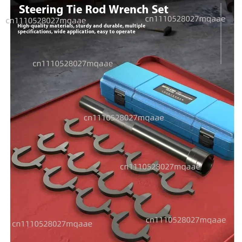 13pcs Steering Rudder Wrench Set Universal Steering Tie Rod Inner Ball Head Removal Set with 12 Crowfoot Adapters Carbon Steel
