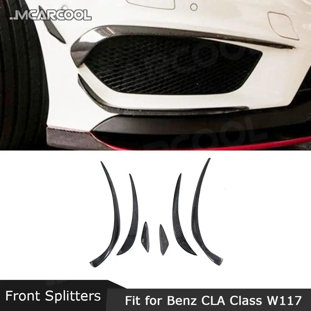 

6PCS Carbon Fiber Front Fog Lamp Cover Trim Frame Accessorise For Mercedes Benz CLA Class W117 C117 CLA200 CLA220 2017 2018