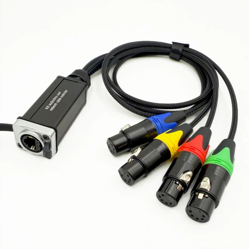 

4-канальный 5-контактный XLR аудиоинтерфейсный конвертер (штекер/гнездо) RJ45 CAT5 для сетевых подключений, микшеров и акустических систем — для бытовой электроники