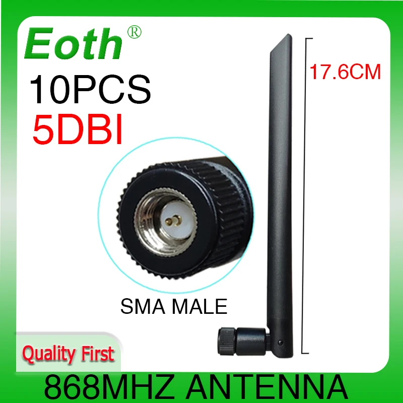 EOTH 10pcs 868mhz antenna 5dbi sma male 915mhz lora antene pbx iot module lorawan signal receiver antena high gain