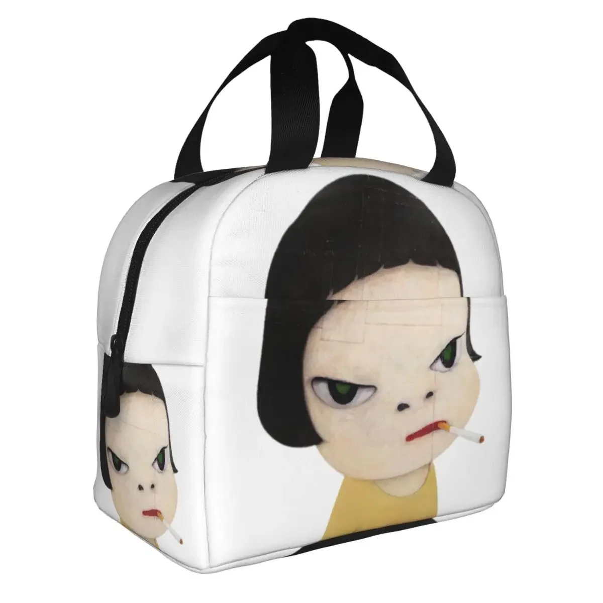 Custom Japanese Cartoon Manga Yoshitomo Nara Portable Lunch Box Women Multifunction Cooler Thermal Food Insulated Lunch Bag Work