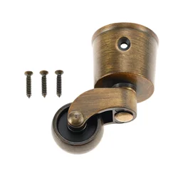 1PC Round Cup Caster w/screws Antique Brass Vintage Swivel Zinc Alloy Furniture Wheels Exquisite 360 Degree Rotating Chair Table