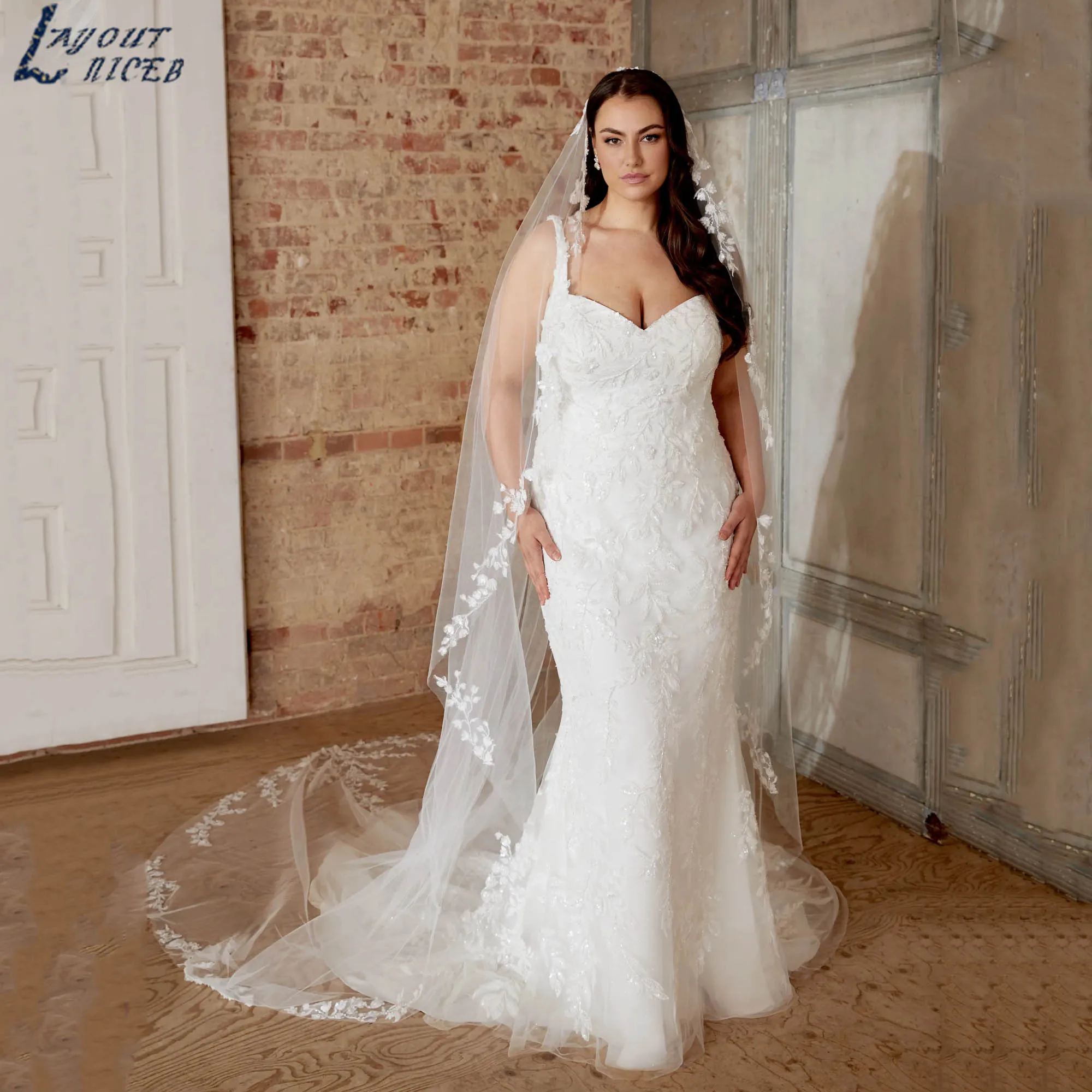 

Plus Size Mermaid Exquisite Bridal Gown Sweetheart Backless Appliqués Wedding Dress 2025 Sleeveless vestidos de novia Customized