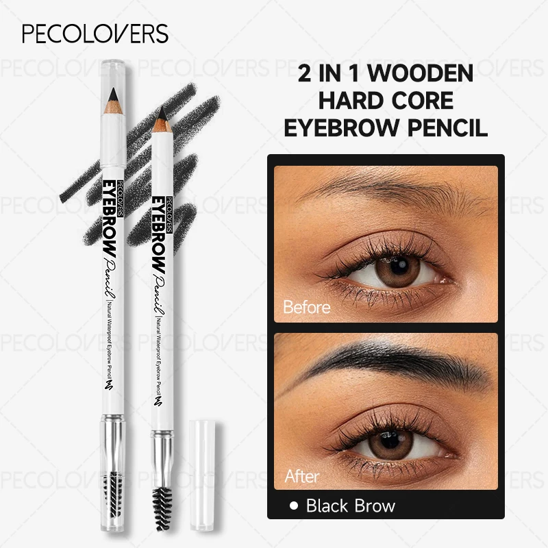 Crayon à sourcils soyeux, facile à appliquer, imperméable, résistant aux taches, hautement pigmenté, à Double extrémité, facile à créer un aspect naturel, 1 pièce
