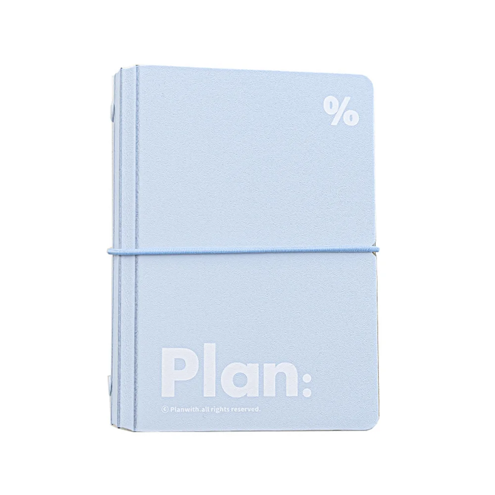 44 Sheet Mini Notebook Ins Simplicity White Blue Journal 6 Ring Loose Leaf Scrapbook Journal Portable Pocket Planner Student