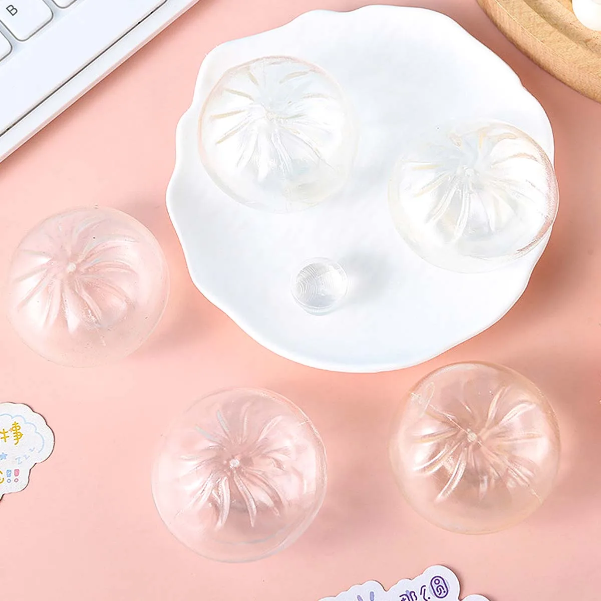 3er-Set Dumpling Squishy Weiche TPR Leere Hüllen zum Selbstgestalten mit Schaumstoffperlenfüllung – Stressabbau-Fidget-Spielzeug, Blanko-Bastelbedarf mit Stopfen – Detail 3