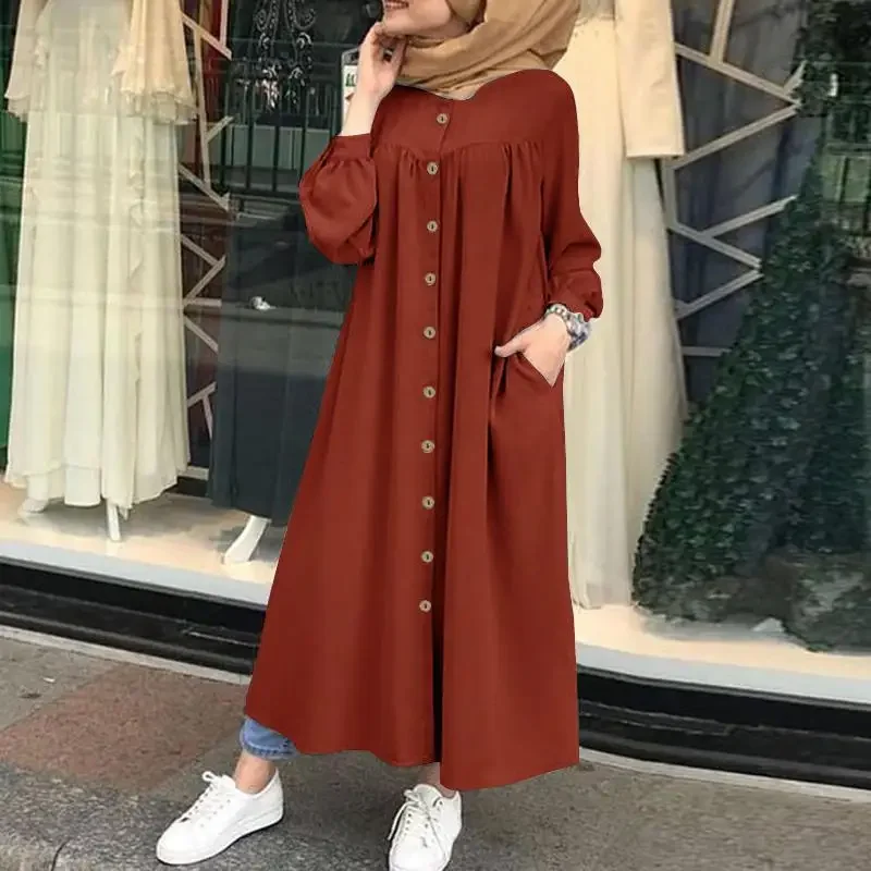 

Ramadan Muslim Clothes Women Caftan Marocain Long Robe Abaya Dubai Turkey Khimar Jilbab Hijab Dress Vestido De Mujer