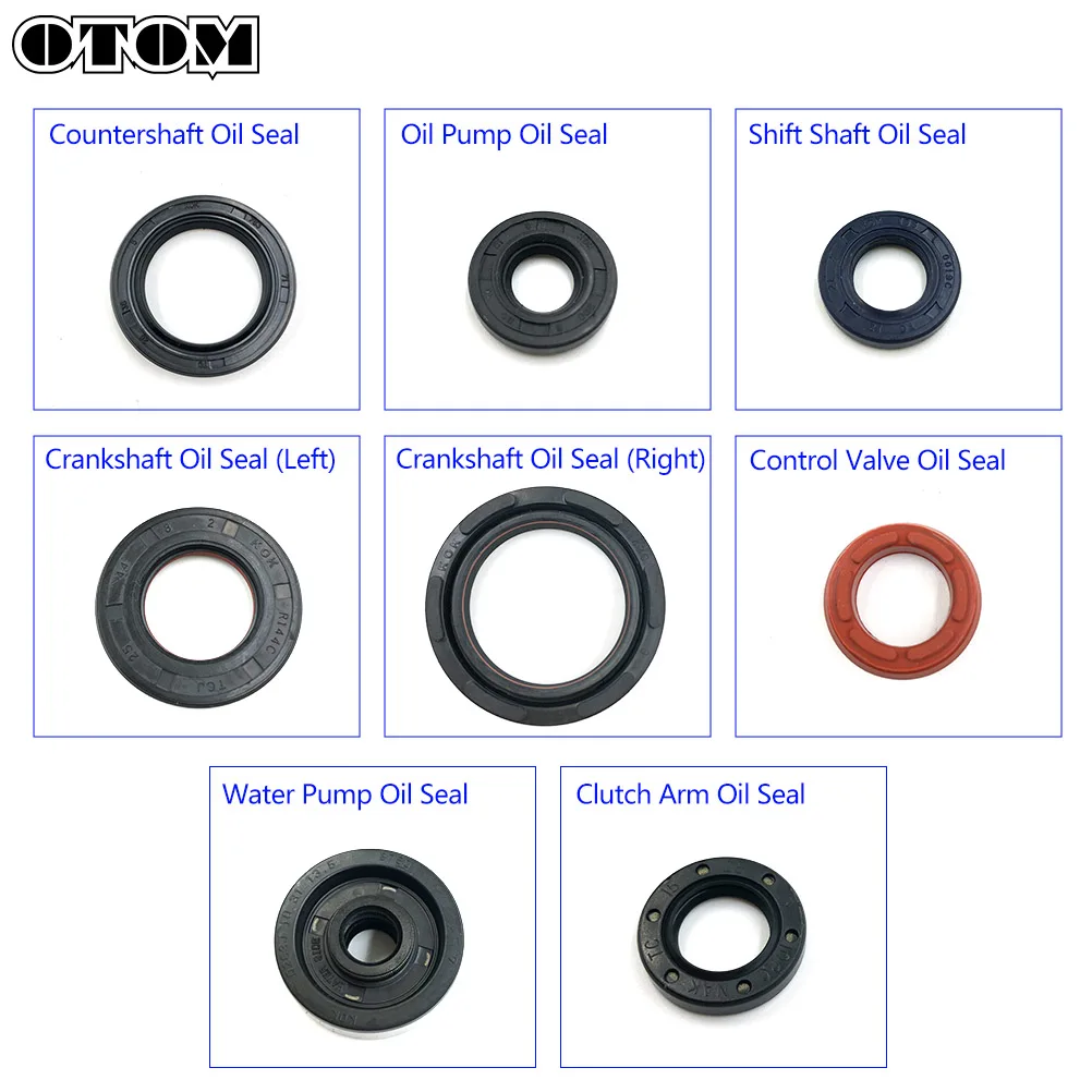 OTOM Motorcycle Engine Oil Seal Countershaft Clutch Arm Crankshaft Gear Shaft Water Pump Exhaust Control Valve For DT230 MT250