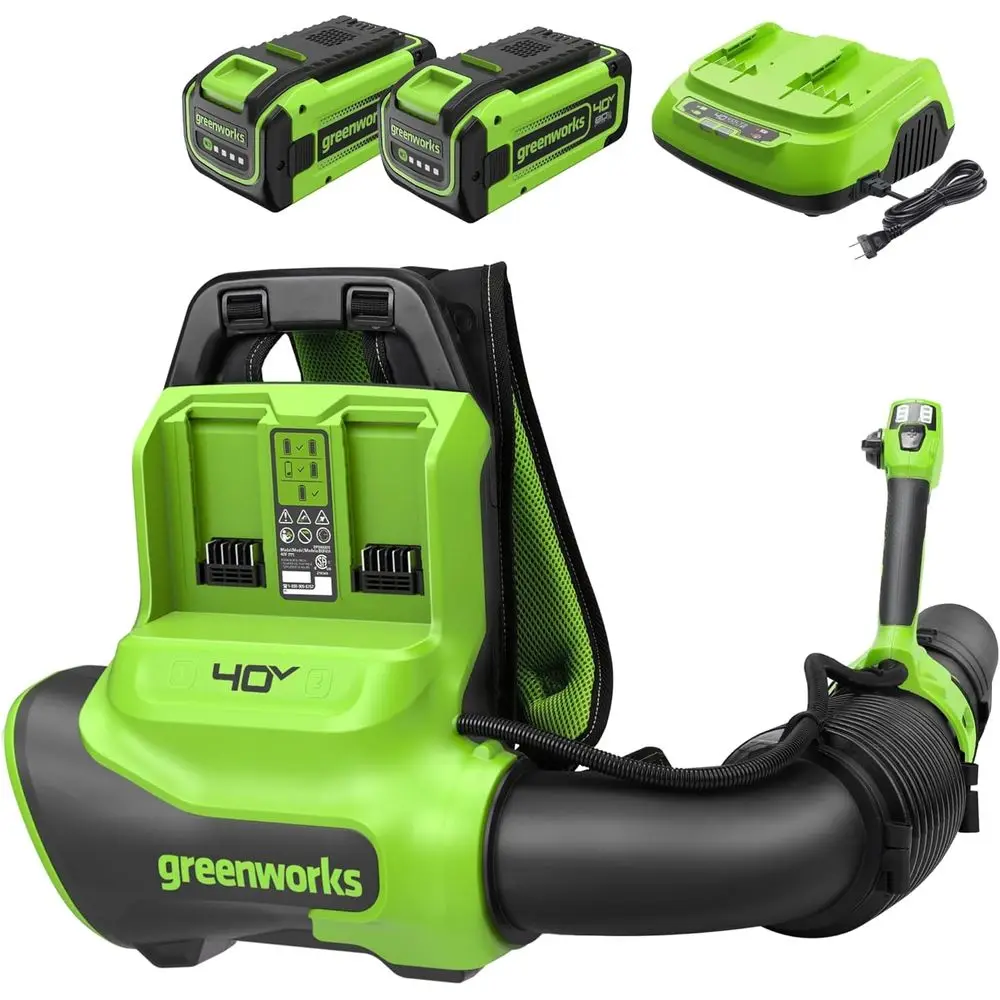 

40V (175 MPH / 710 CFM) Dual Port Cordless Brushless Backpack Leaf Blower, (2) 8.0Ah Battery and Charger Included