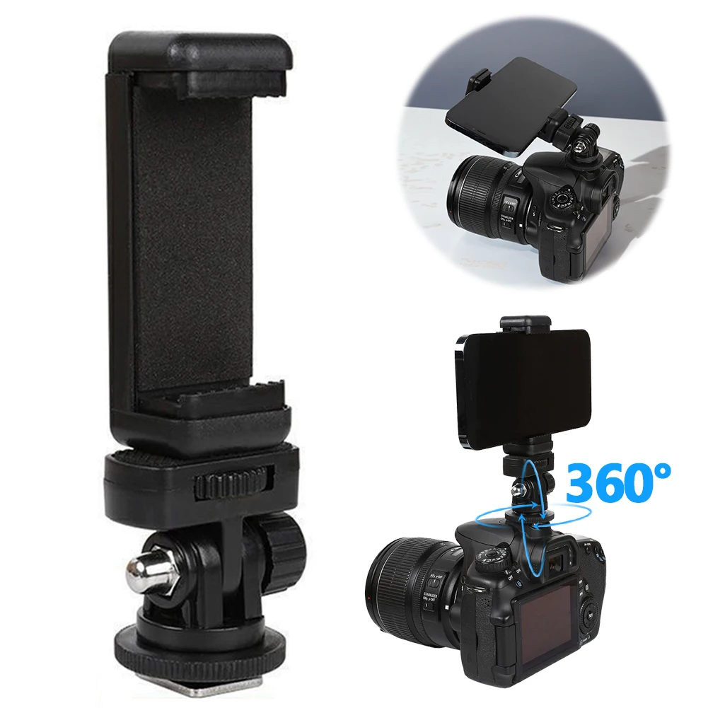 Handy Stativ Mount Adapter Kamera Blitzschuh Halterung Smartphone Stativ Halterung 360 Grad Drehbar