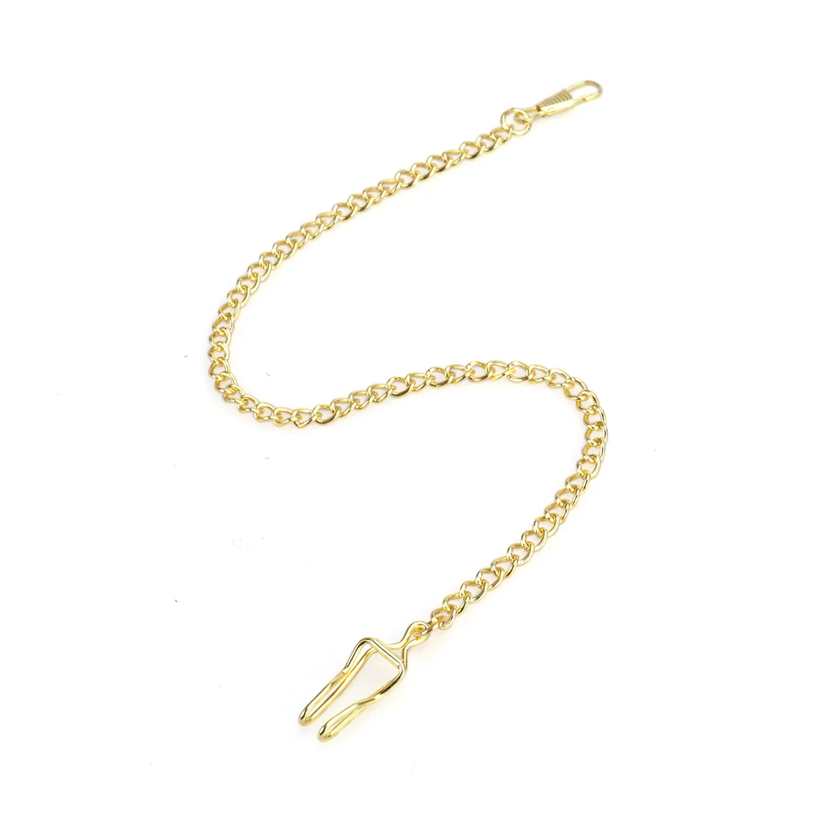 Golden Plated Pocket Watch Chain Heavy Duty Lobster Claw Sturdy Construction Silver Plated Shiny Surface Perfect for Pocket