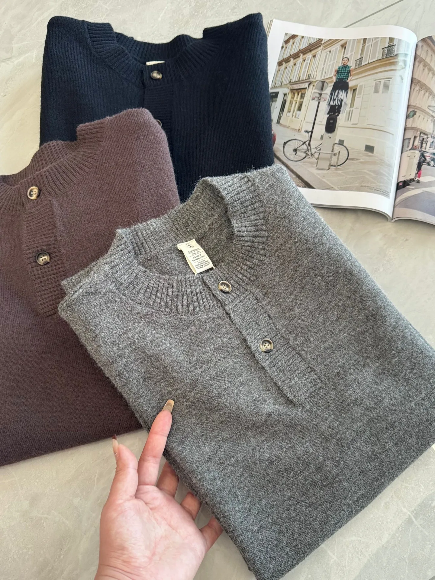 

Мягкий и удобный мужской вязаный свитер с воротником хенли, повседневный теплый базовый слой, однотонный, для осени и зимы, для отдыха