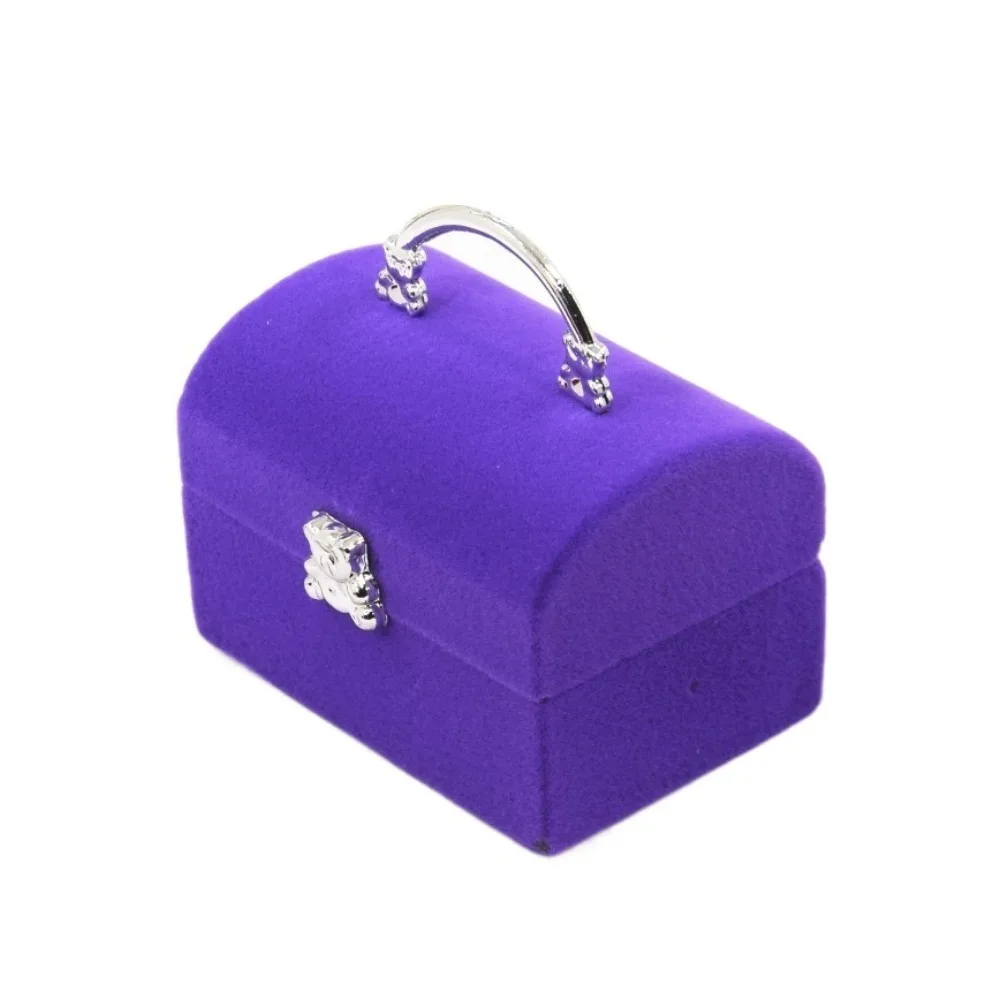 

Portable Velvet Creative Ring Case Swan Mermaid Earrings Trinket Case Bracelet Necklace Flower Jewelry Packaging Holder Girls