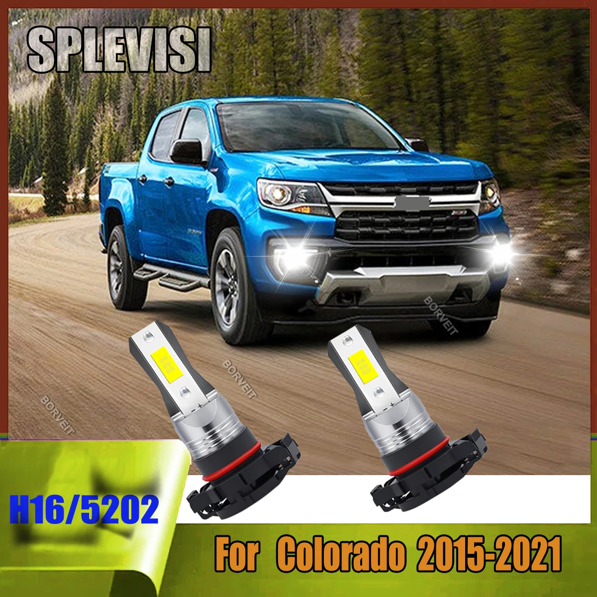 Powerful Output Sporty LED Fog Lights - Clear Pattern Compact Design For Chevrolet Colorado 2015 2016 2017 2018 2019 2020 2021