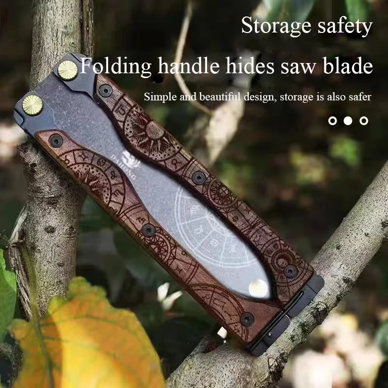 Multifunctional Butterfly Saw With Walnut Handle SK85 Steel Balisong Folding Saw Outdoor Double Edge Woodworking Hand Saw Tools
