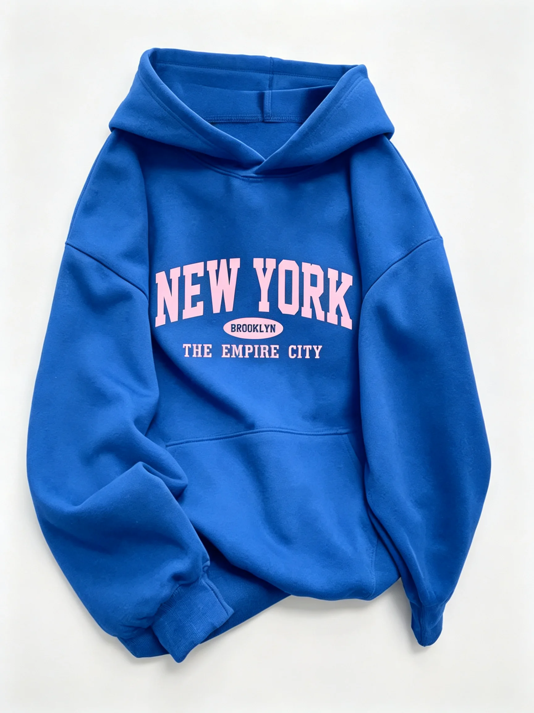 Damen-Hoodie mit lockerem Schnitt, Buchstaben- und geometrischem Muster, lässiger Streetwear-Pullover, langärmeliges Sweatshirt mit Kängurutasche für Damen. – Detail 15