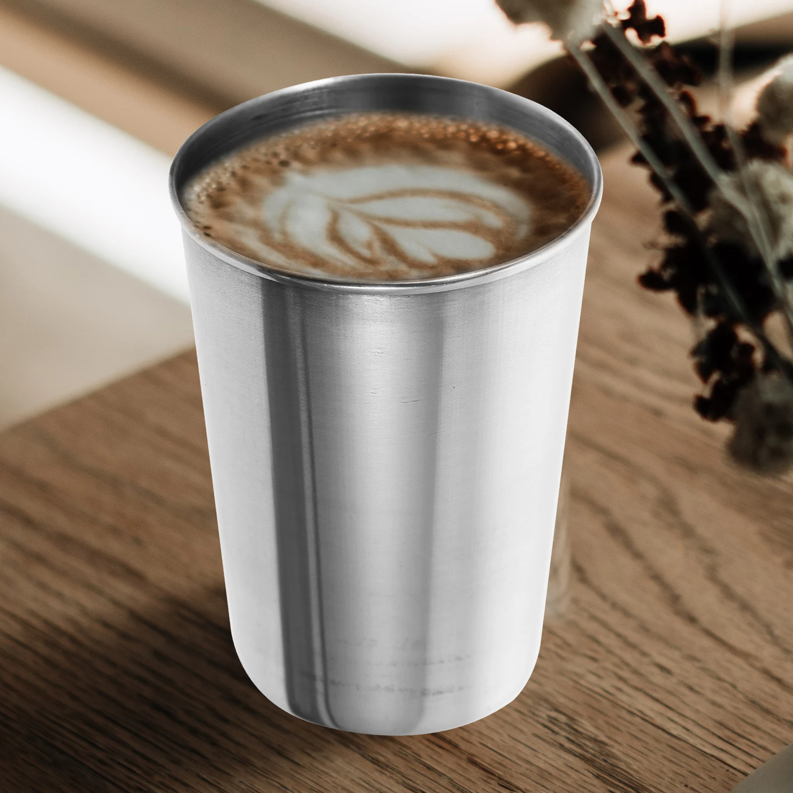 

180Ml Stainless Steel Water Cup Tumbler For Home Bathroom Office Multi Use Beverage Beer Mug Smooth Silver Kitchen