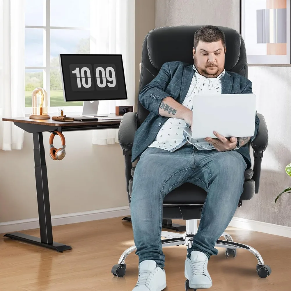 Ergonomiczny fotel masujący z funkcją grzania, podnóżkiem i 135 °   leżanka dla wysokich i dużych osób w funkcjonalnym zawodzie