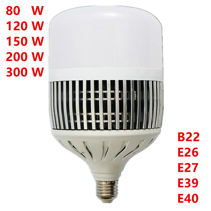 

80W 120W 150W 200W 300W High Power Led Globe Bulb E27 E40 AC220V Energy Saving Ball Lamp Home Factory Floor Workshop Lighting