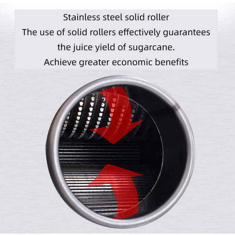 ماكينة عصر قصب السكر التجارية 304 فولاذ 4 بكرات 30-40 قصب/ساعة 110 فولت/220 فولت لمتجر الشارع/عصير المنزل
