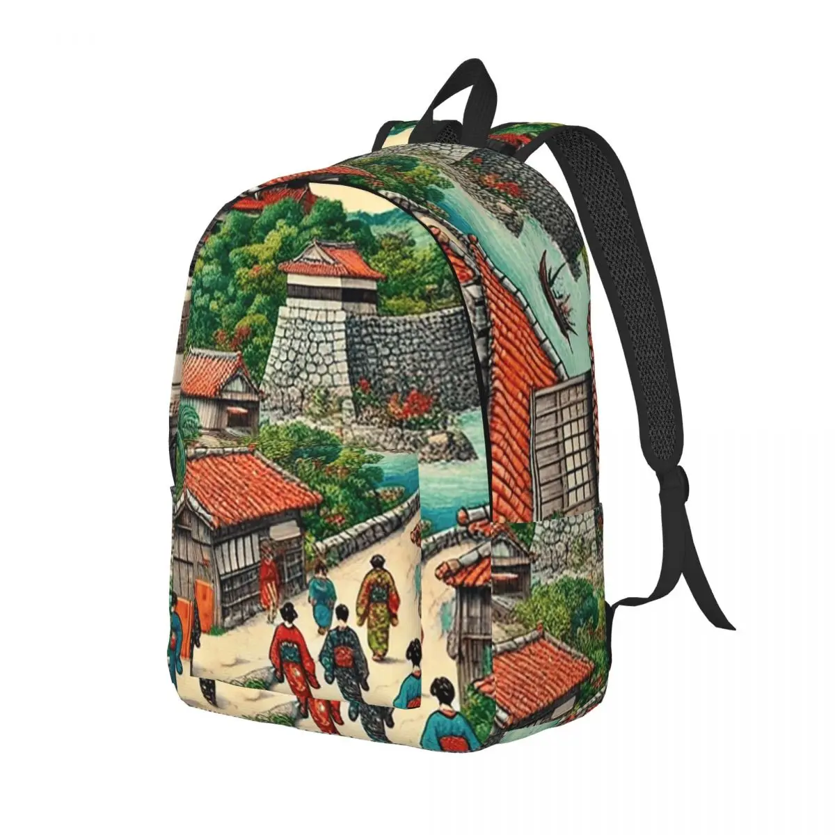 

Ryukyu Kingdom Castle Town Walk Backpack Daypack Large Capacity Children BookBag School Bag Shoulder Bags for Boys Girls