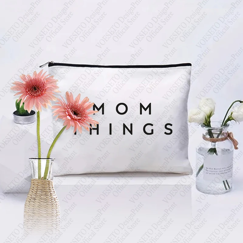 1 pc Mama Gift Best Mom pattern Makeup Bag, Travel Toilet Storage Bag, Party Gift Zipper Organizer, Cosmetic Pouch For Makeup image 6