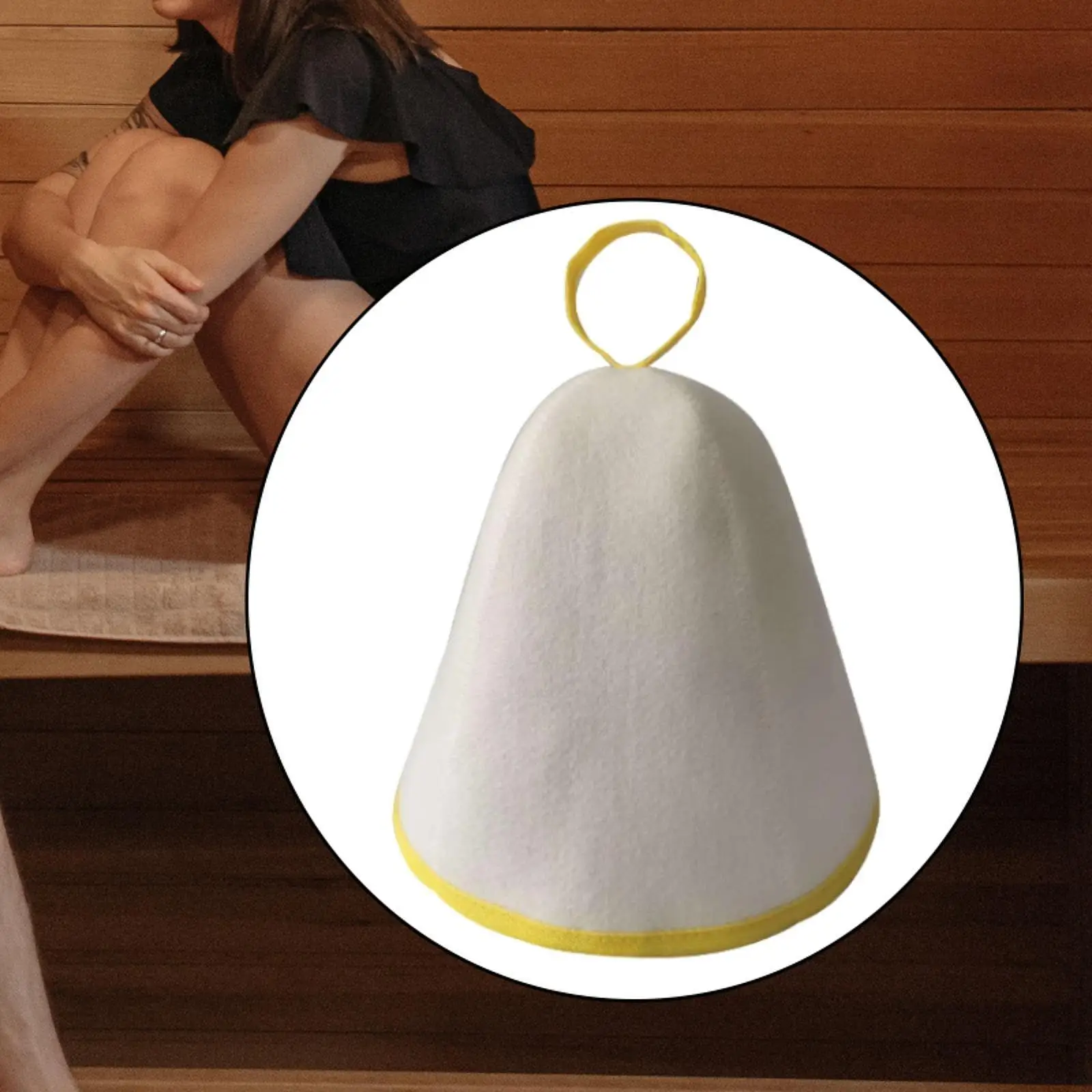 Wool Felt Sauna Cap Anti Heat Thickened Wool-Haired Felt Hat Headgear Sauna for Bathroom Sauna Hat Felt Absorbent Bath Spa Cap