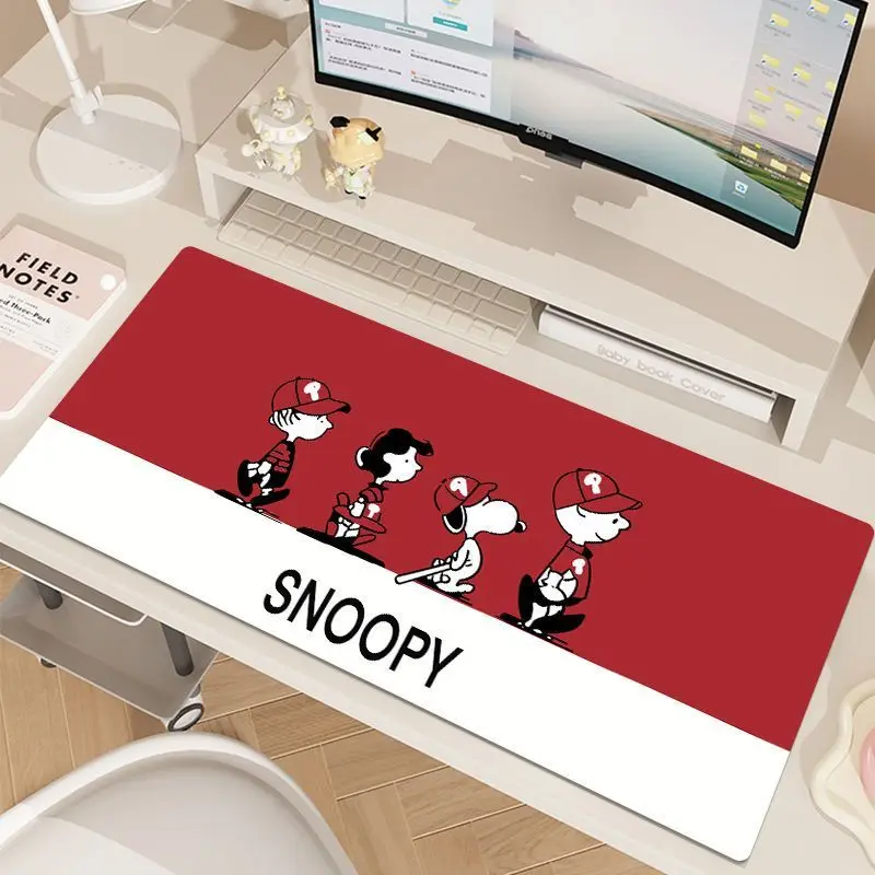 Leather Protected Desktop PPink Checkered Swimsuit Snoopy Anti Slip Mouse Pad Creative Esports Game Keyboard Pad Office Desk Pad view 6