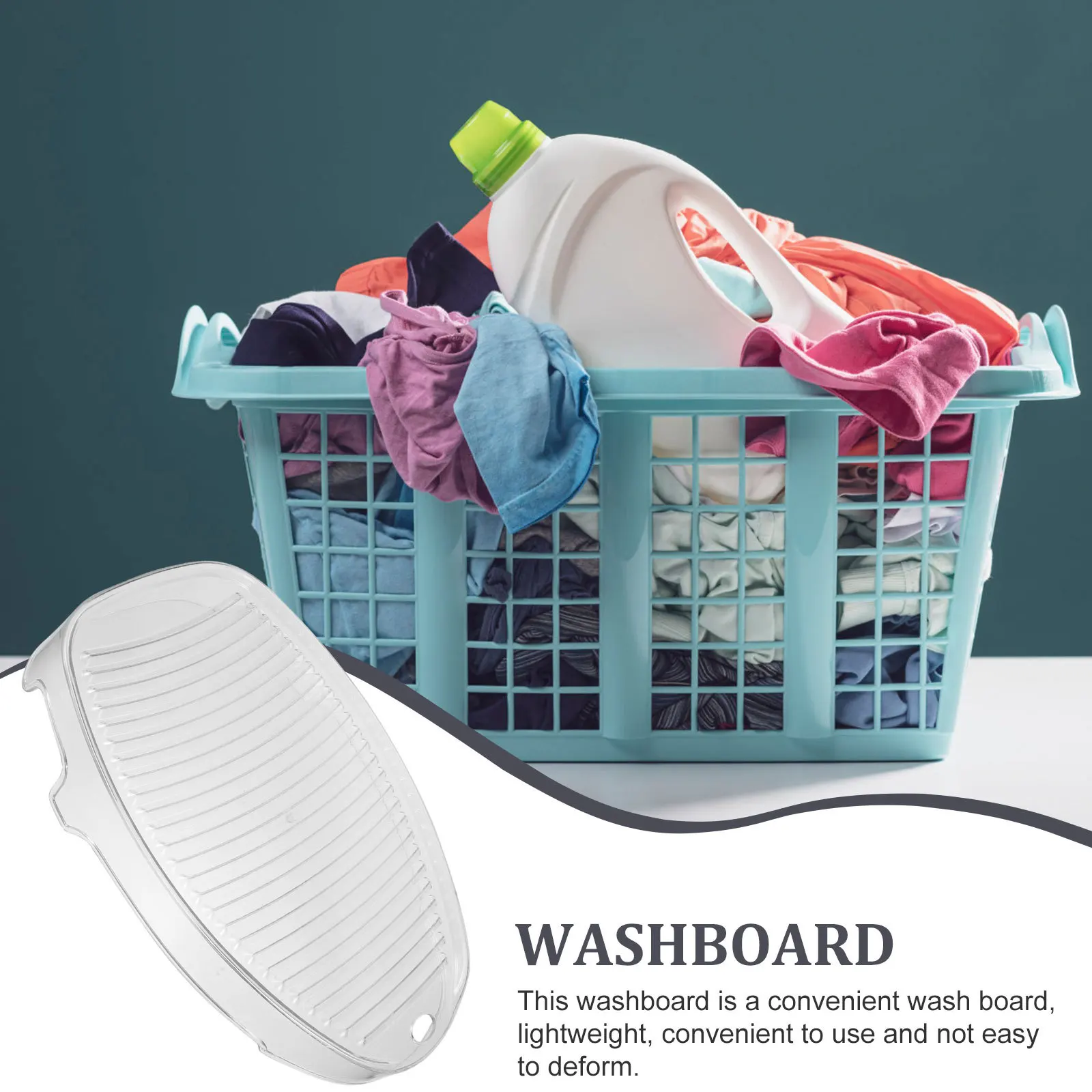 

Anti-Slip Transparent Washboard Portable Handheld Design Durable for Laundry Easy to Move and Store Travel Friendly