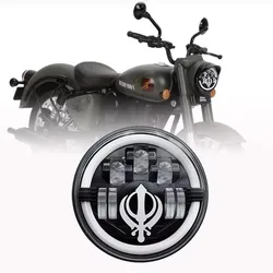7 inch Motorcycle Headlight LED Lights Halo DRL Lamp For Royal Enfield Himalayan 400 411 650 350 For Jawa 42 Bobber 7