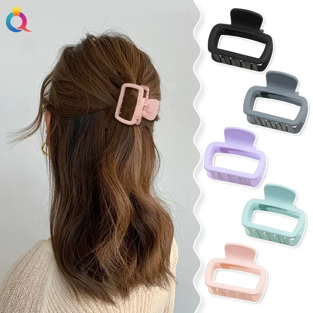 5cm 1pc Simple Solid Color Hollow Hair Clip Small Women\'s Back of Head Hair Clip Shark Clip Holiday Girl Hair Accessories Gift