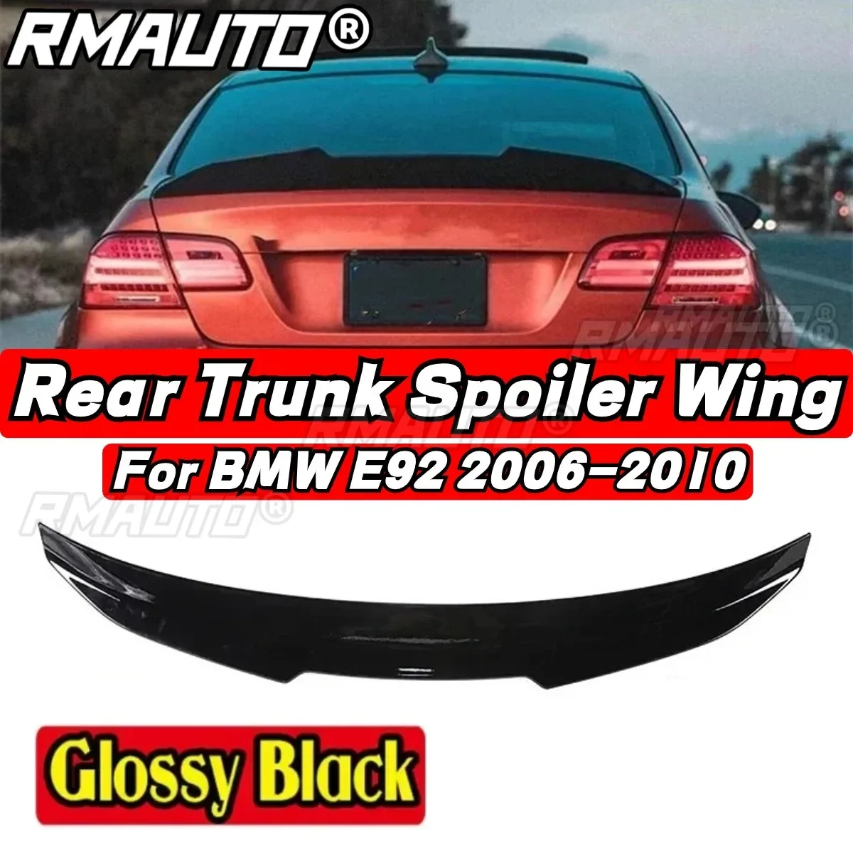 For BMW E92 M3 330i 330d 335i 328i 2006-2010 Rear Spoiler Wing Body Kit PSM Style Car Rear Trunk Spoiler Car Accessories