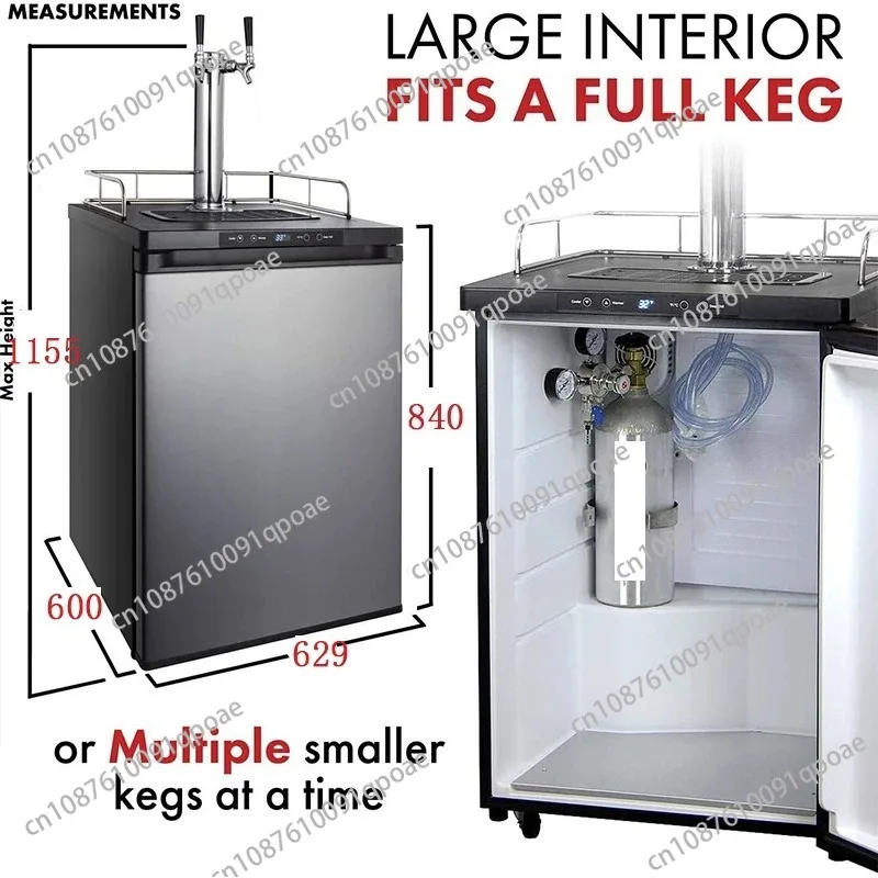 New Model Digital Color 2 Taps Stainless Steel Food Grade Beer Ball Lock Keg Kegerator Digital Bars Restaurants Party Events