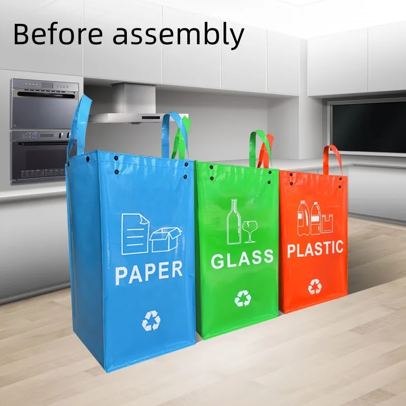 3pcs/set Large Capacity Foldable Trash Bin Portable Kitchen & Outdoor Camping Waste Basket Storage Bag for Home Travel Picnic