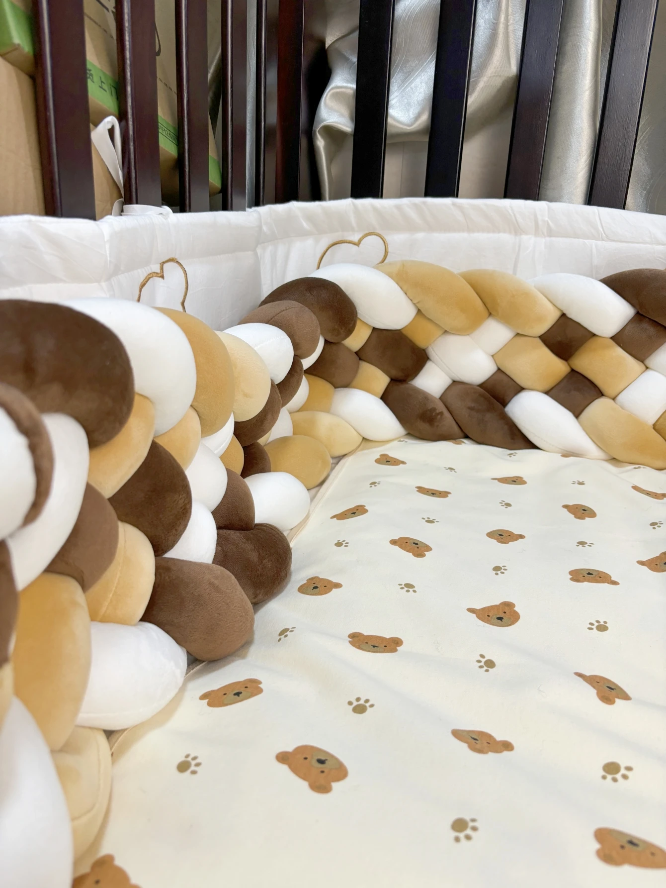 6 Strands Baby Bed Bumper Knotted Braided Bumper Crib Protector Baby Decoration Room 2M Crib Bumper Crib Protector