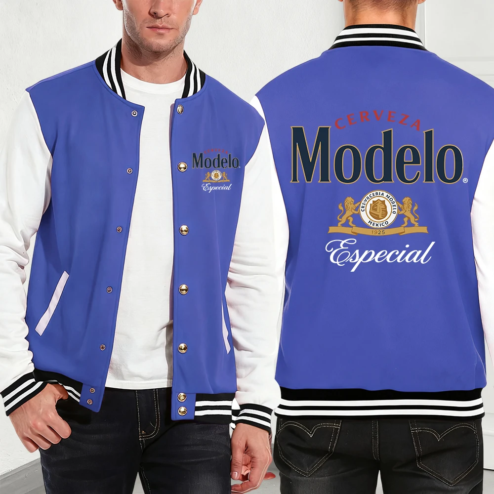 

Mexico Modelo Especial Printed Men'S Jackets Cotton Basics Pocket Baseball Jersey Winter Fleece Warm Coats Hip Hop Men Clothes