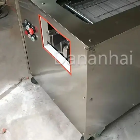 Oblique Fish Fillet Slicing Machine, Industrial Automatic Fish Cutter, Continuous Working Seafood Slicer For Factory
