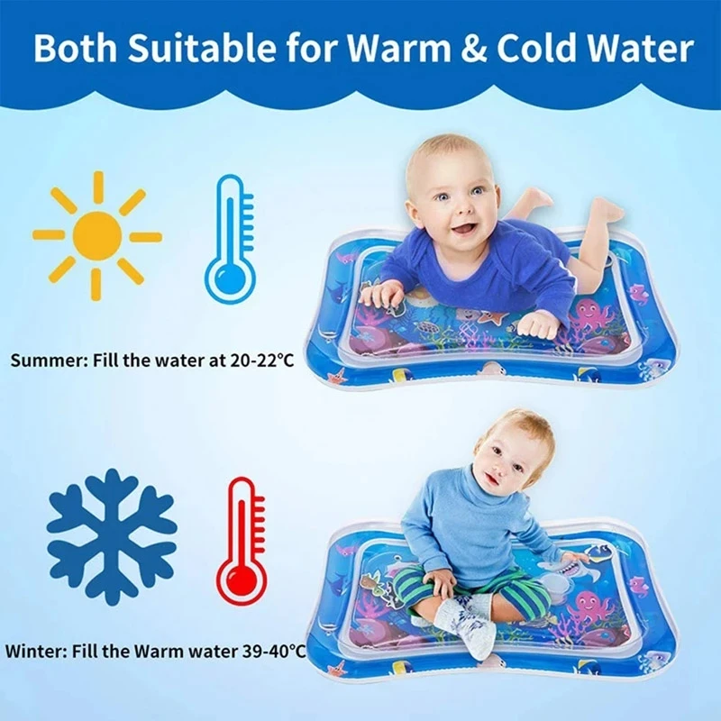 Tapis d\'Eau Gonflable pour Bébé, Carpette de Jeu Aquatique pour Nourrisson en Bas Âge, Coussin d\'Éducation Précoce, Jouet de Développement,