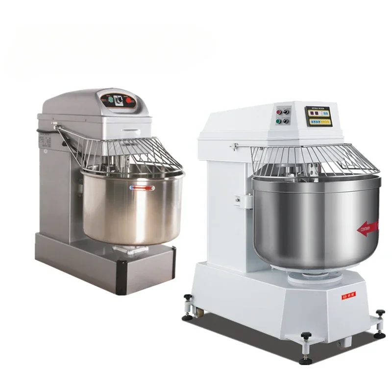 Double action dual speed dough mixer, spiral mixer, bread shop commercial dough kneading machine YSN-MJ100