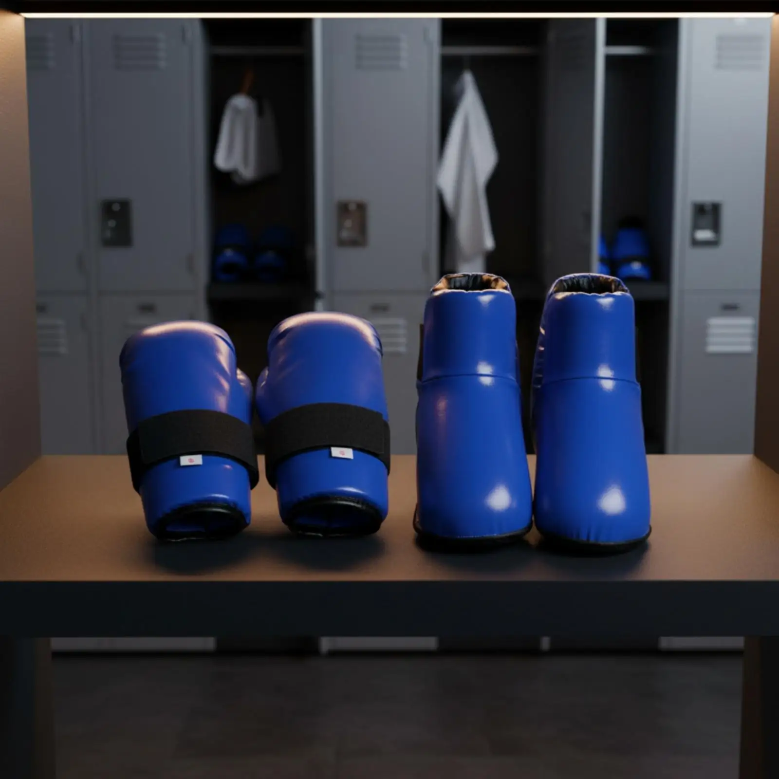 Kids Taekwondo Training Gloves PU Leather Hand Protectors with Foot Guards for Sparring Practice EVA Foam Padding Set