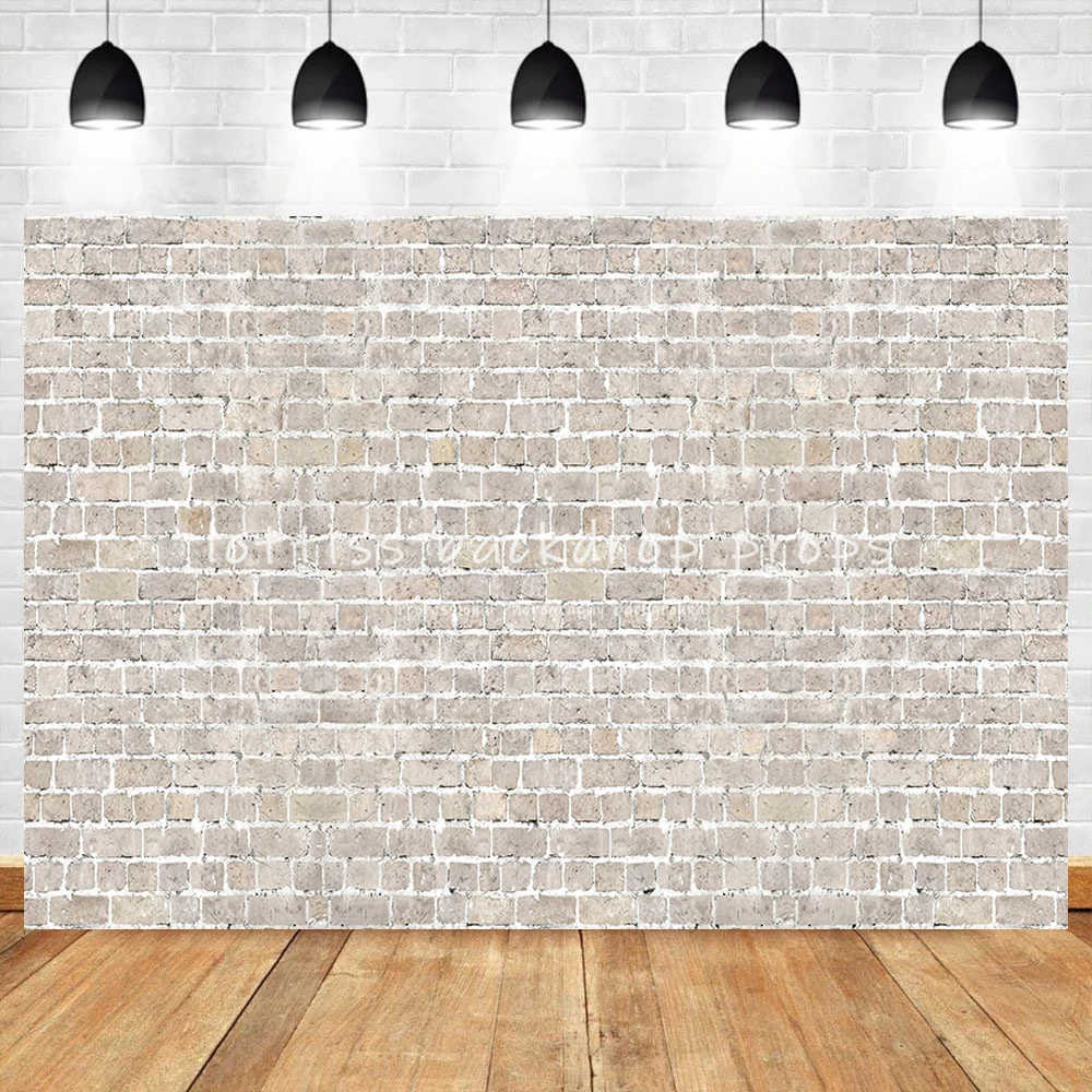 White Brick Wall Backdrops Old Bricked Brick-wall Wallpaper Kids Pregant Portrait Adult Birthday Decor Photography Background