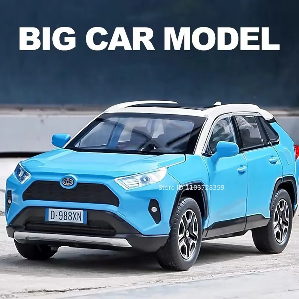 1:22 Scale RAV4 I8 รถของเล่นเครื่องประดับรุ่นโลหะผสมDiecastเสียงประตูเปิดดึงกลับยางยางรถของเล่นเด็กของขวัญ