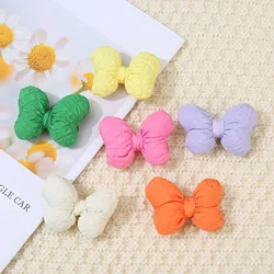 colorful 6.5cm  bow  Padded Patches Appliques For Clothes Sewing Supplies DIY Hair Decoration 10pcs/lot