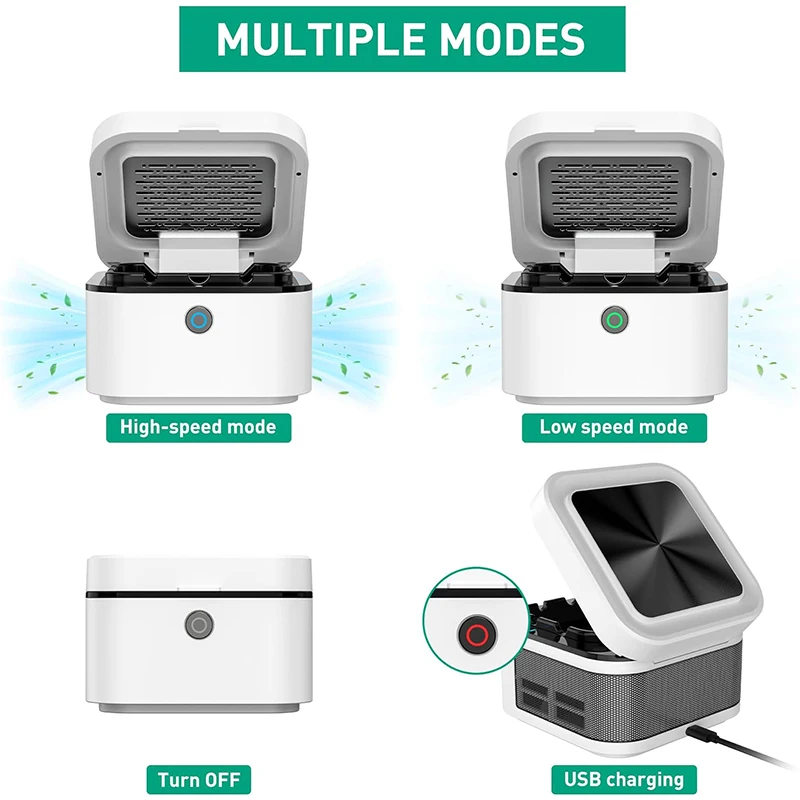 2in1AirPurifier Multifunktionaler rauchfreier Aschenbecher für Zigarettenraucher, HEPA-Filter, reduziert Rauch, wiederaufladbarer USB-Rauchaschenbecher